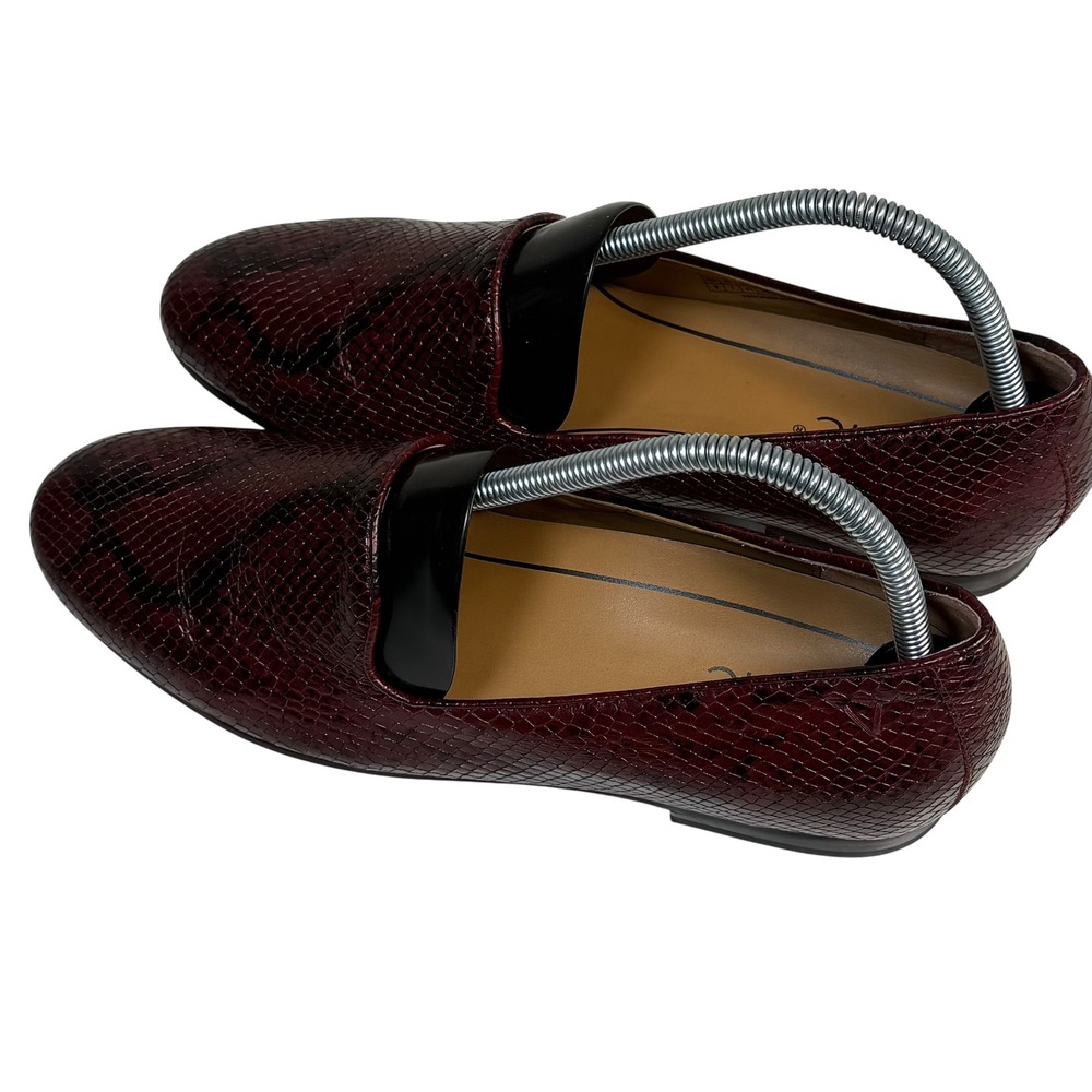 Vionic Willa Boa Burgundy Snakeskin Leather Pointed Toe Loafers Shoes Womens 9 - Picture 7 of 12